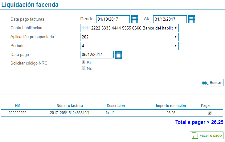liquidación facenda